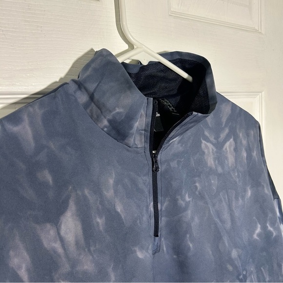 Adidas ID Windbreaker Blue Tie Dye Size Medium 1/4 Zip Pullover Cropped - Picture 7 of 16